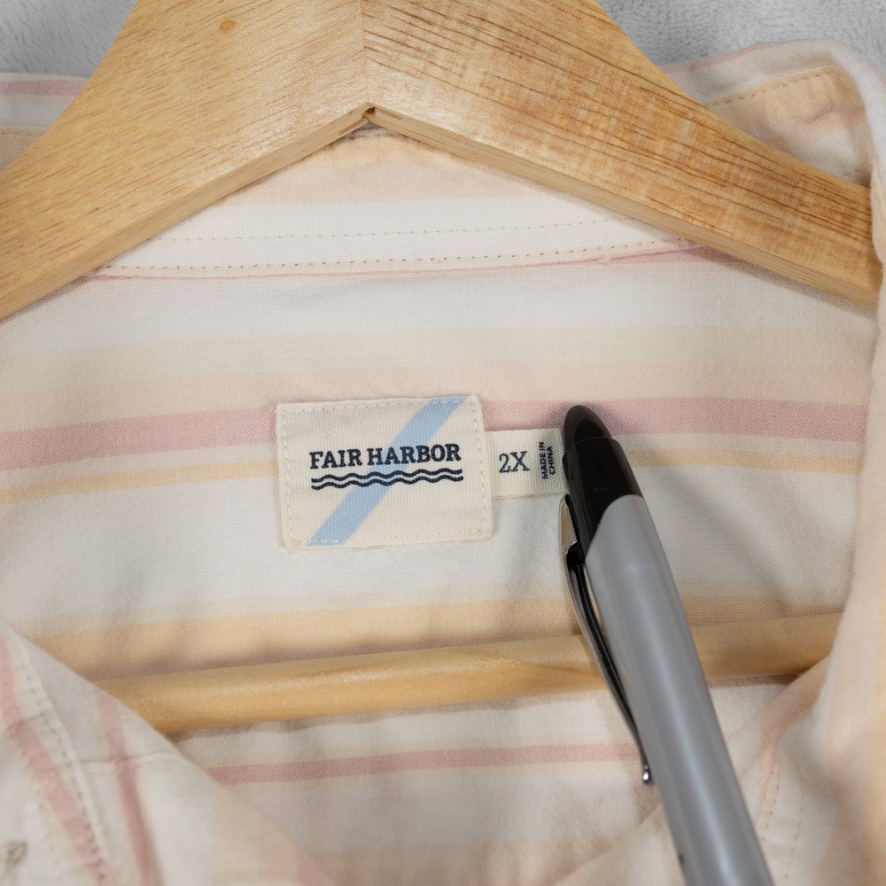 Fair Harbor Button Up Shirt‎ Mens 2X Short Sleeve Organic Cotton Blend Casual - Picture 3 of 8